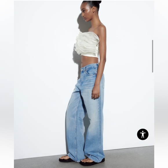 Zara Organza Tube Top - Picture 3 of 6